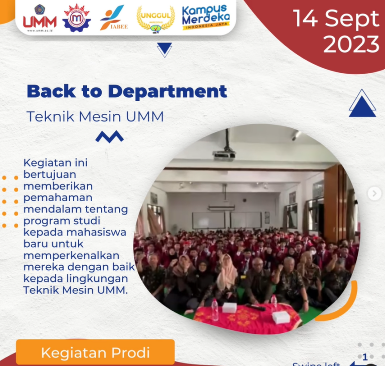 Back to Department Teknik Mesin: Memulai Petualangan Akademik Bersama Mahasiswa Baru