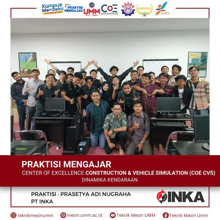 Dinamika Kendaraan di Center of Excellence Construction & Vehicle Simulation oleh Praktisi PT INKA