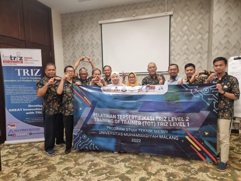 Dosen Teknik Mesin UMM Meningkatkan Kualifikasi sebagai Instruktur TRIZ Internasional Tersertifikasi