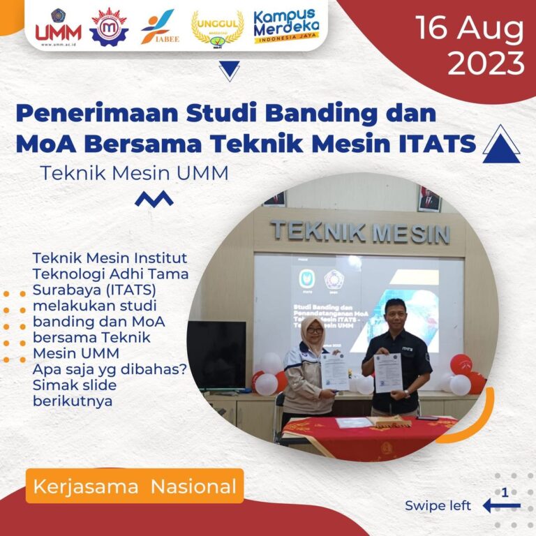 Kerjasama Teknik Mesin UMM dan Teknik Mesin ITATS: Pengembangan Mobil Hemat Energi dan Capstone Design