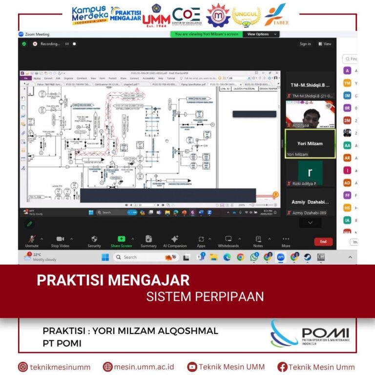 Kuliah Praktisi: Sistem Perpipaan dengan Ahli Industri dari PT POMI