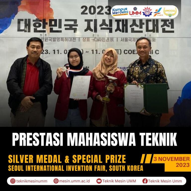 Mahasiswa Fakultas Teknik Raih Kesuksesan Internasional di Seoul International Invention Fair 2023