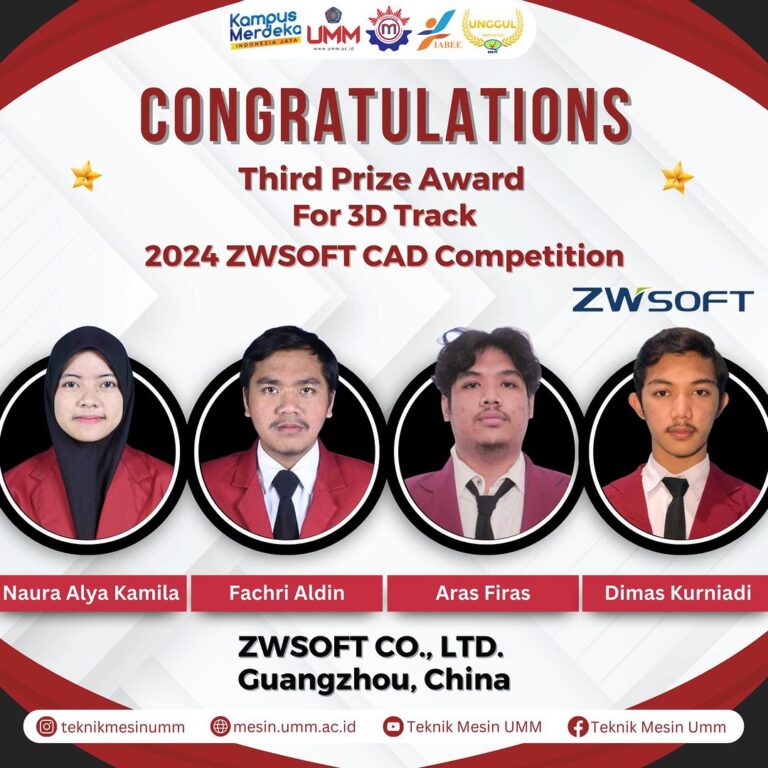Mahasiswa Teknik Mesin UMM Raih Prestasi Internasional di ZWSOFT Competition 2024