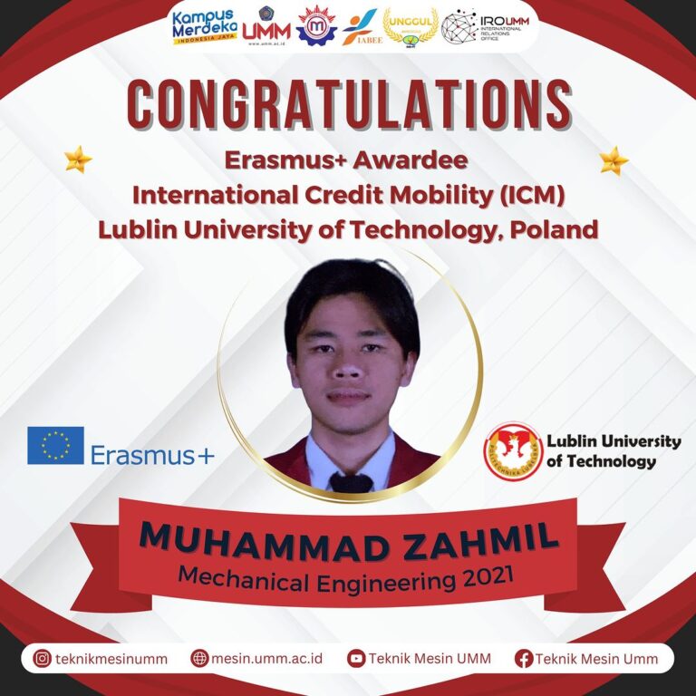 Muhammad Zahmil Lolos Pertukaran Pelajar di Lublin University of Technology, Polandia melalui Program Erasmus+Muhammad Zahmil Lolos Pertukaran Pelajar di Lublin University of Technology, Polandia melalui Program Erasmus+