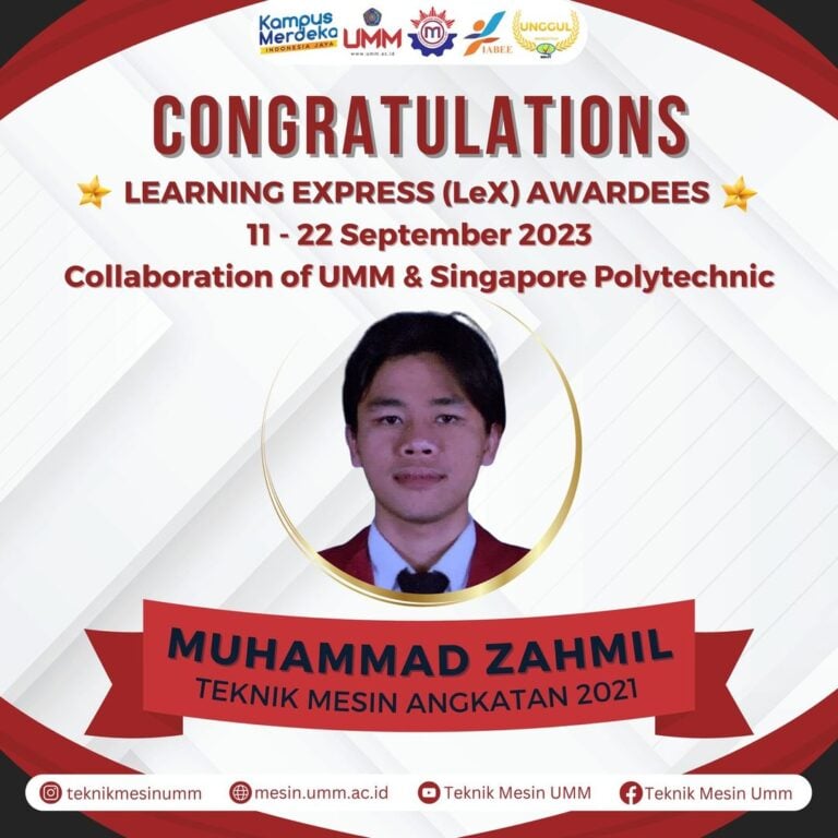 Muhammad Zahmil Terpilih Sebagai Peserta Program Learning Express (LeX) Kolaborasi UMM dan Singapore Polytechnic