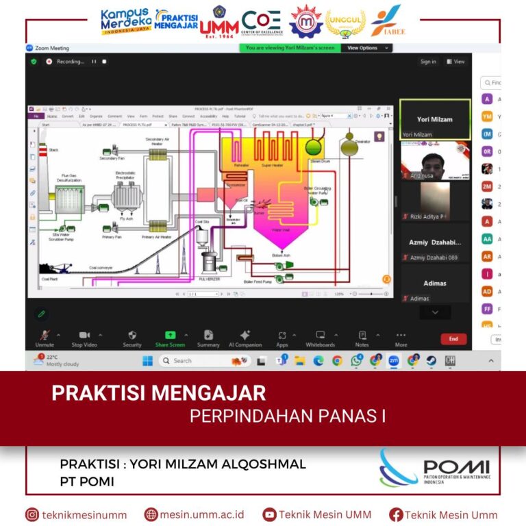 Perpindahan Panas I di Teknik Mesin UMM Bersama Praktisi PT POMI
