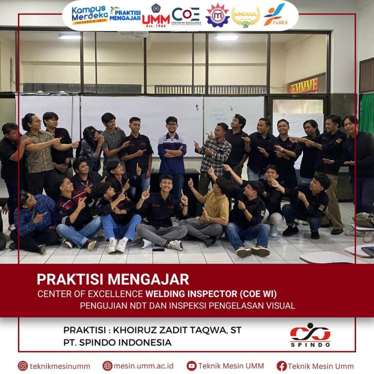 Praktisi Teknik Mesin UMM Berikan Kuliah Tamu tentang Pengujian NDT dan Inspeksi Pengelasan Visual