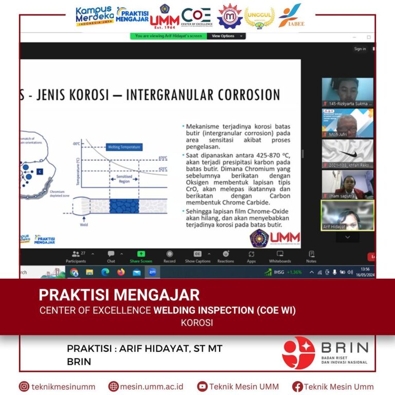 Praktisi Teknik Mesin Universitas Muhammadiyah Malang Berbagi Pengetahuan tentang Korosi