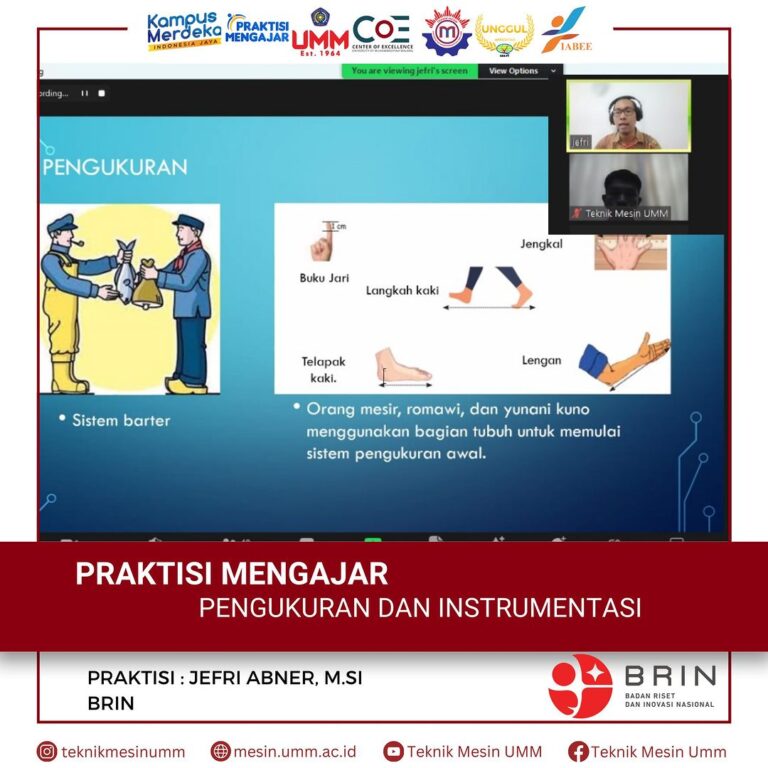 Praktisi dari BRIN, Jefri Abner, S.T., Mengajar di Teknik Mesin UMM