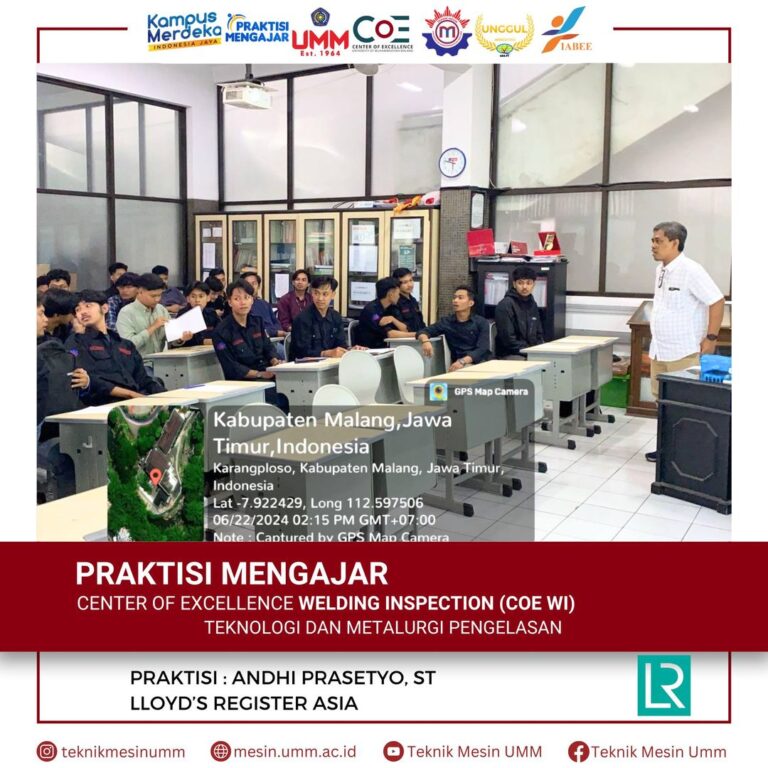 Praktisi dari Lloyd’s Register Asia Mengajar di Teknik Mesin UMM