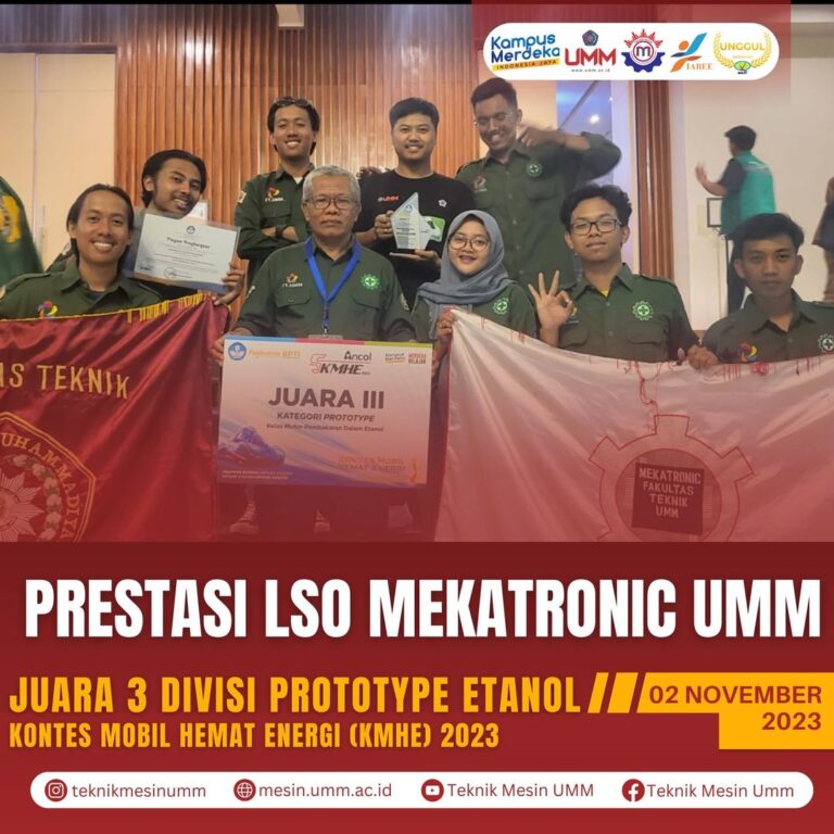 Prestasi Membanggakan LSO Mekatronic FT UMM di KMHE 2023 : Juara 3 Prototype Etanol