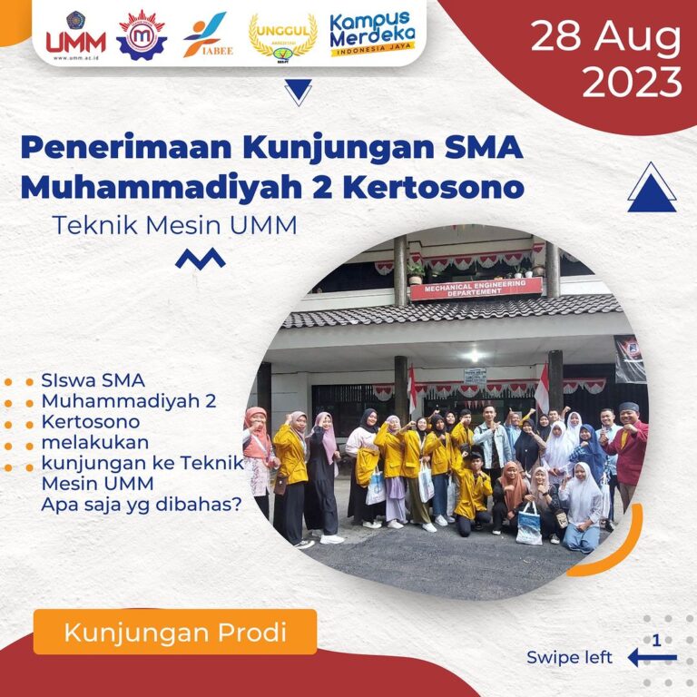 Siswa dan Guru SMA Muhammadiyah 2 Kertosono Kunjungi Laboratorium Teknik Mesin UMM