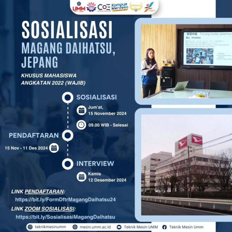 Sosialisasi Program Magang Jepang oleh Daihatsu untuk Mahasiswa Teknik Mesin UMM
