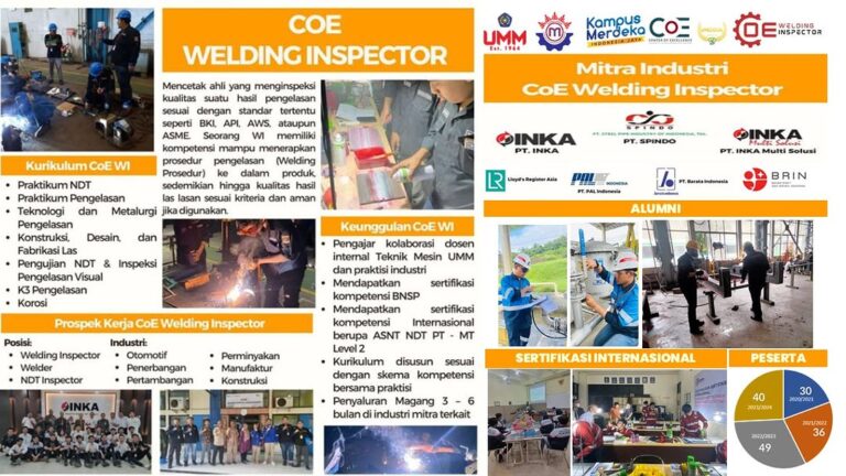 Teknik Mesin UMM Cetak Ahli Inspeksi Las Melalui Program CoE Welding Inspector