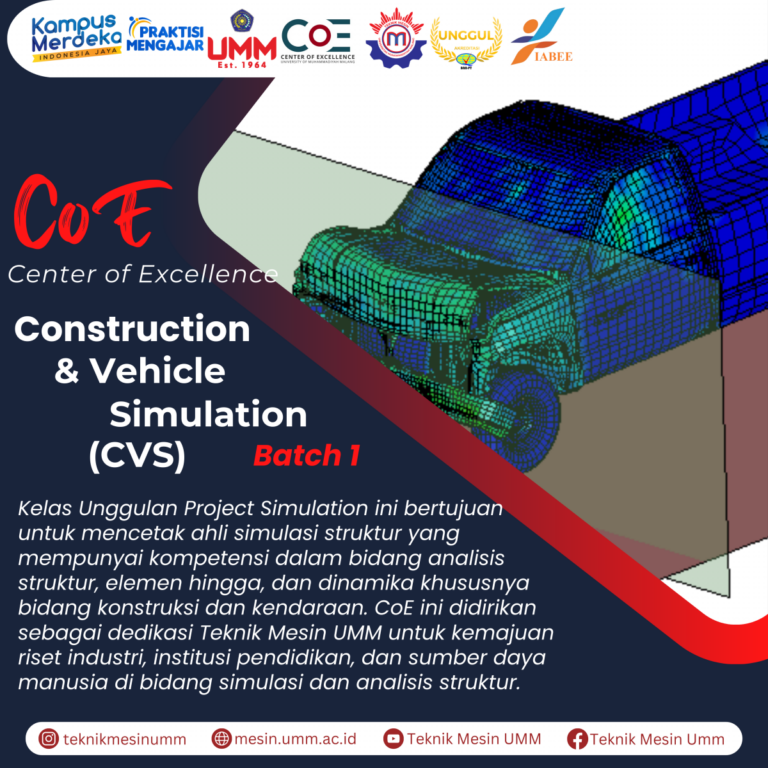 Teknik Mesin UMM Luncurkan Center of Excellence Construction & Vehicle Simulation (CVS) untuk Menyempurnakan Sumber Daya Manusia di Riset Industri dan Simulasi Struktur