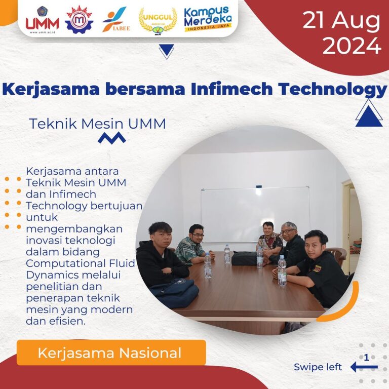 Teknik Mesin UMM dan Infimech Technology Bersinergi dalam Pengembangan Keahlian CFD Menggunakan OpenFOAM