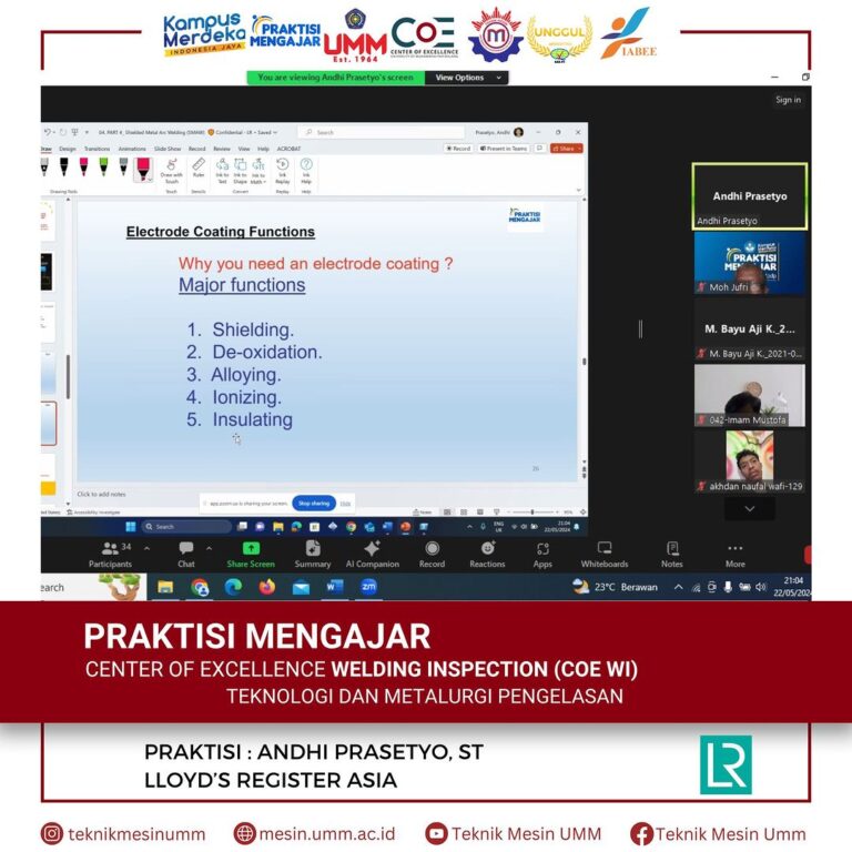 Teknologi dan Metalurgi Pengelasan di Center of Excellence Welding Inspector