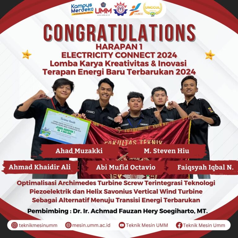 Tim Mahasiswa Teknik Mesin UMM Raih Harapan 1 di Electricity Connect 2024Tim Mahasiswa Teknik Mesin UMM Raih Harapan 1 di Electricity Connect 2024Tim Mahasiswa Teknik Mesin UMM Raih Harapan 1 di Electricity Connect 2024