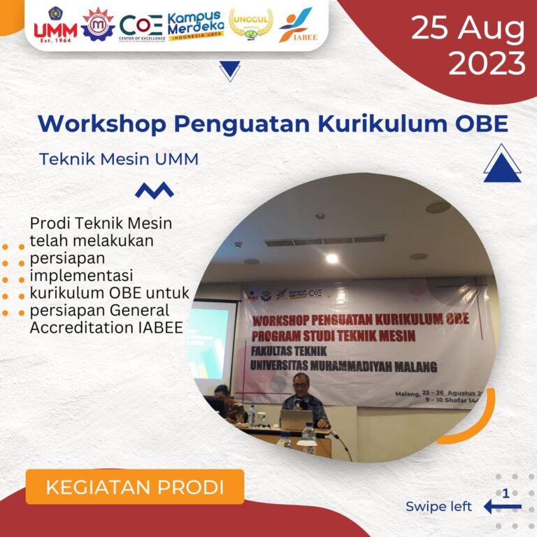 Workshop Penguatan Kurikulum OBE, Persiapan Menuju General Accreditation IABEE