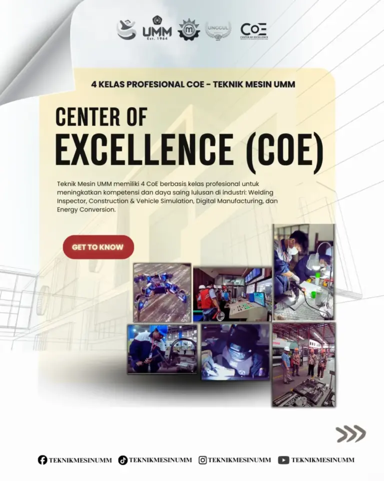 Tingkatkan Daya Saing Global melalui 4 Kelas Profesional Center of Excellence (CoE) Teknik Mesin UMM